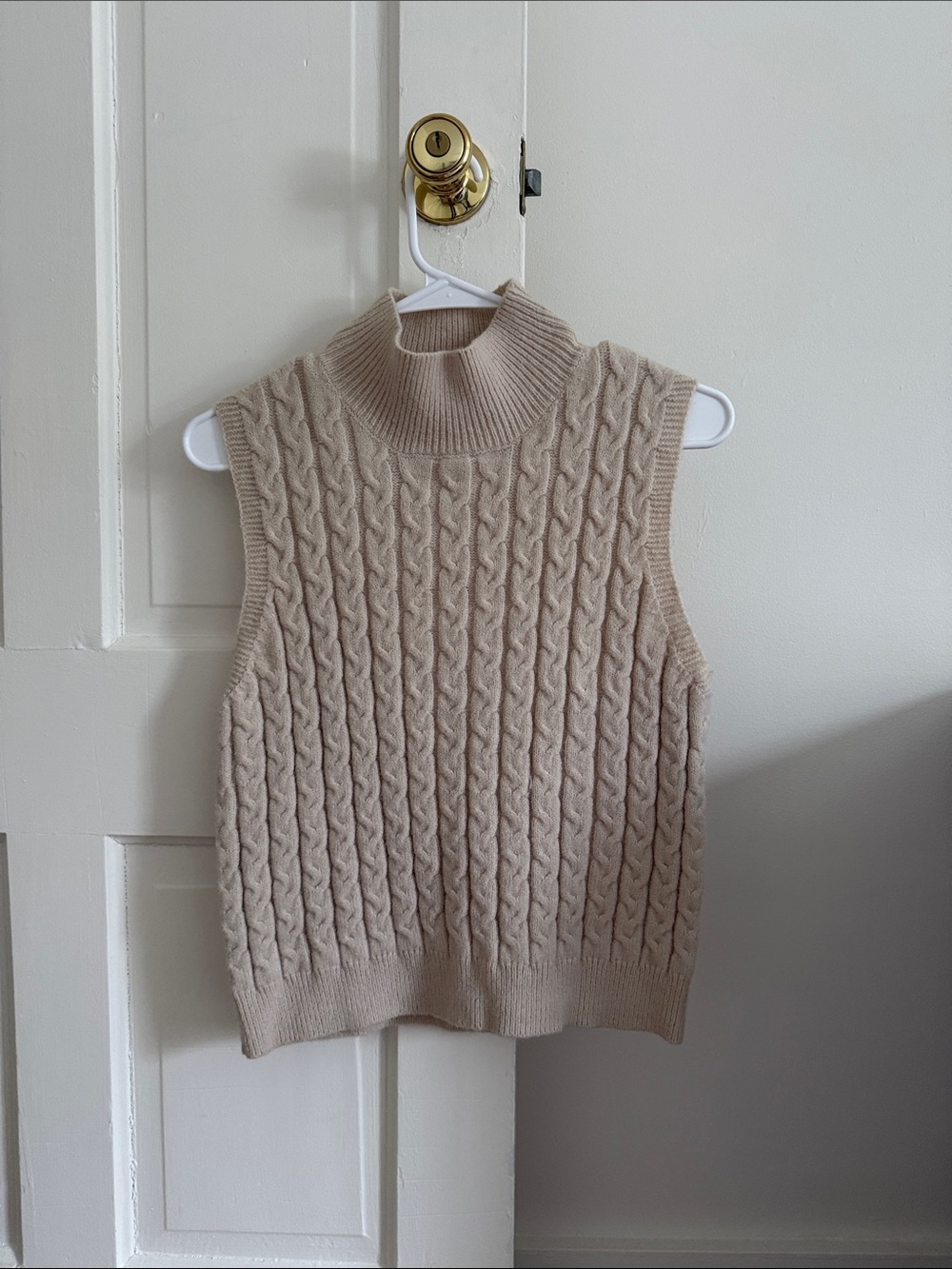 Cream cable knit tank